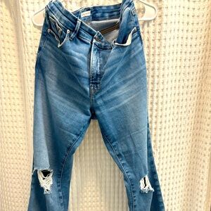 Good American Soft Tech Good Legs Cropped Mini Boot Jeans